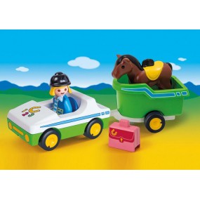 Playmobil 1.2.3. 70181 Wagen met paardentrailer