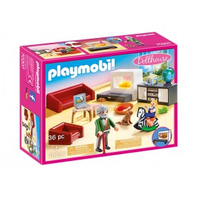 Playmobil Dollhouse 70207 Huiskamer met open haard