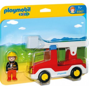 Playmobil 1.2.3. 6967 - Brandweerwagen met ladder