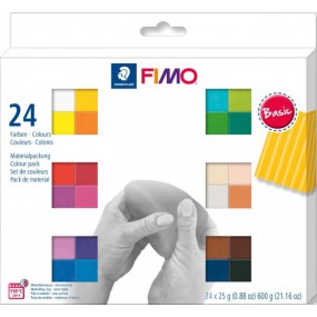 Fimoklei, basic colours 24st 600gr