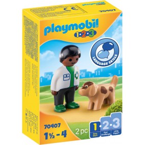 Playmobil 1.2.3. 70407 Dierenarts met hond