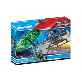 Playmobil - Politiehelikopter: parachute-achtervolging, 70569