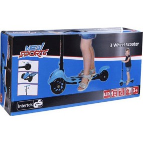 New Sport Driewielige scooter blauw, opvouwbaar, 110 mm