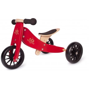 Kinderfeets houten loopfiets & driewieler Tiny Tot Cherry Red