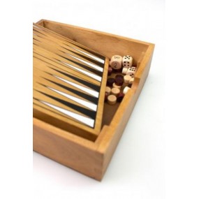 Backgammon hout 17x17x5,2cm