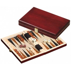 Backgammon 1100 kist bruin 19,5x12,5 cm.