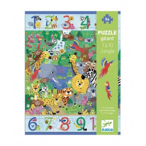 Djeco - Giant Puzzel: 1 tot 10 jungle