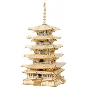 Pagoda vijf-verdiepingen, Hout 3D puzzel, Rolife