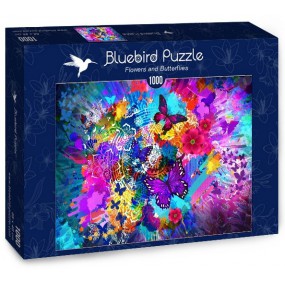 Flowers and butterflies- Bluebird Puzzle 1000stukjes