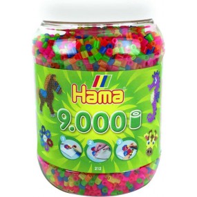 Hama strijkkralen - 9000 stuks Neon in pot