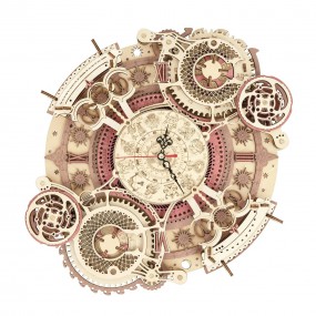 Zodiac Wall Clock, Houten model klok, Rokr