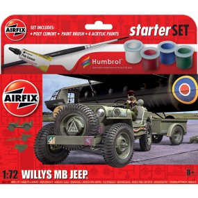 Willys MB Jeep 1:72, Starter set, Airfix